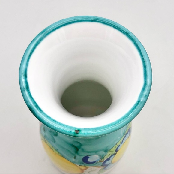 New Italian Pottery Carafe Vase Teal Limoncello Vino Jug Rinaldi Sorrento Italy - Picture 6 of 10